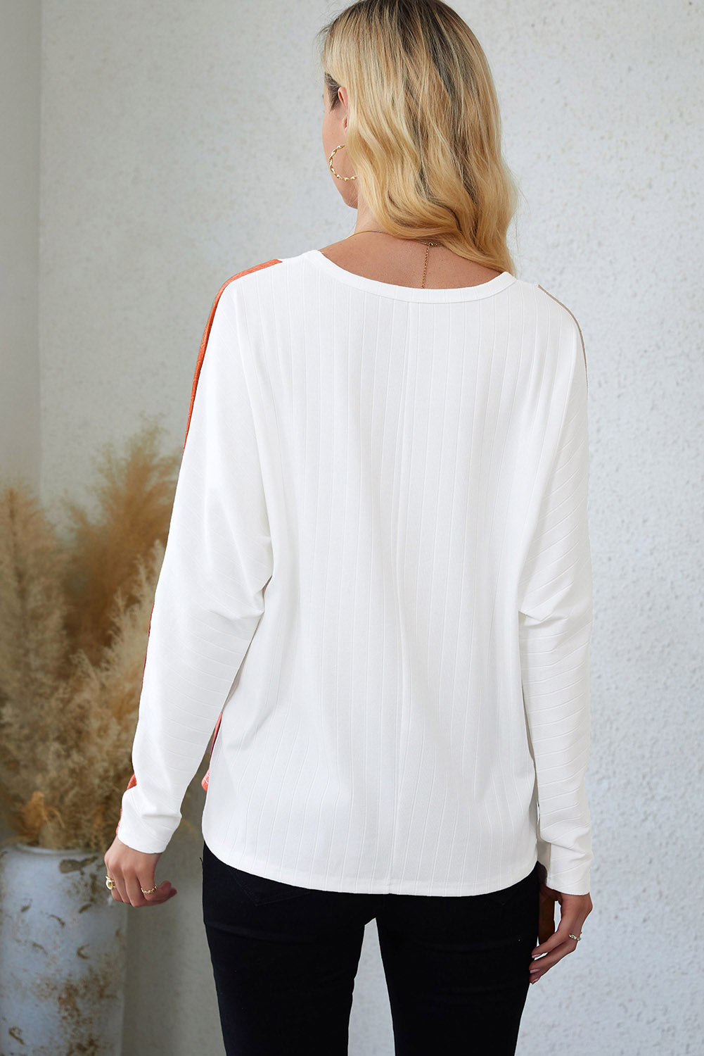 Apricot Colorblock Dolman Knit Top