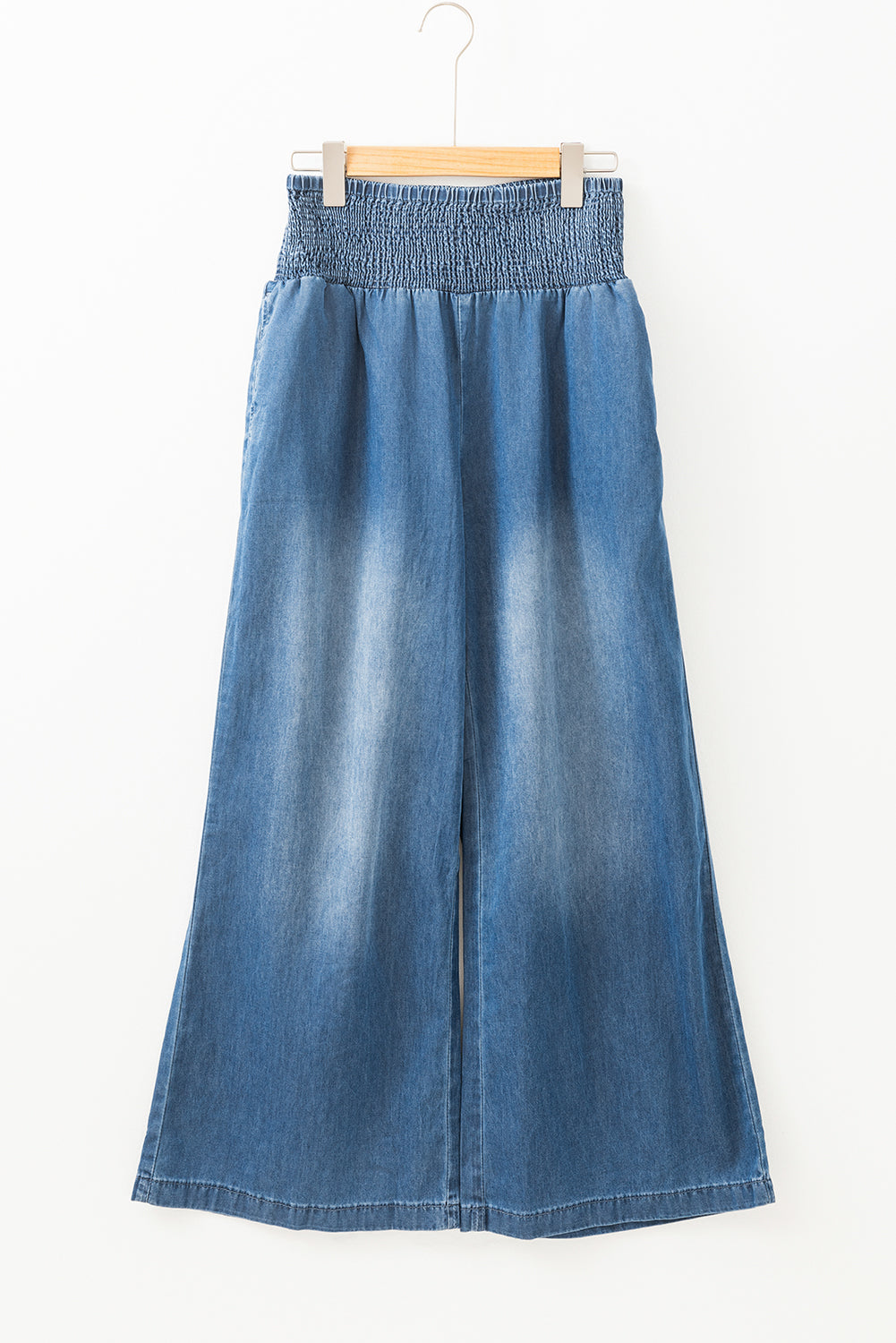 Ashleigh Blue Smocked Waist Wide Leg Jeans