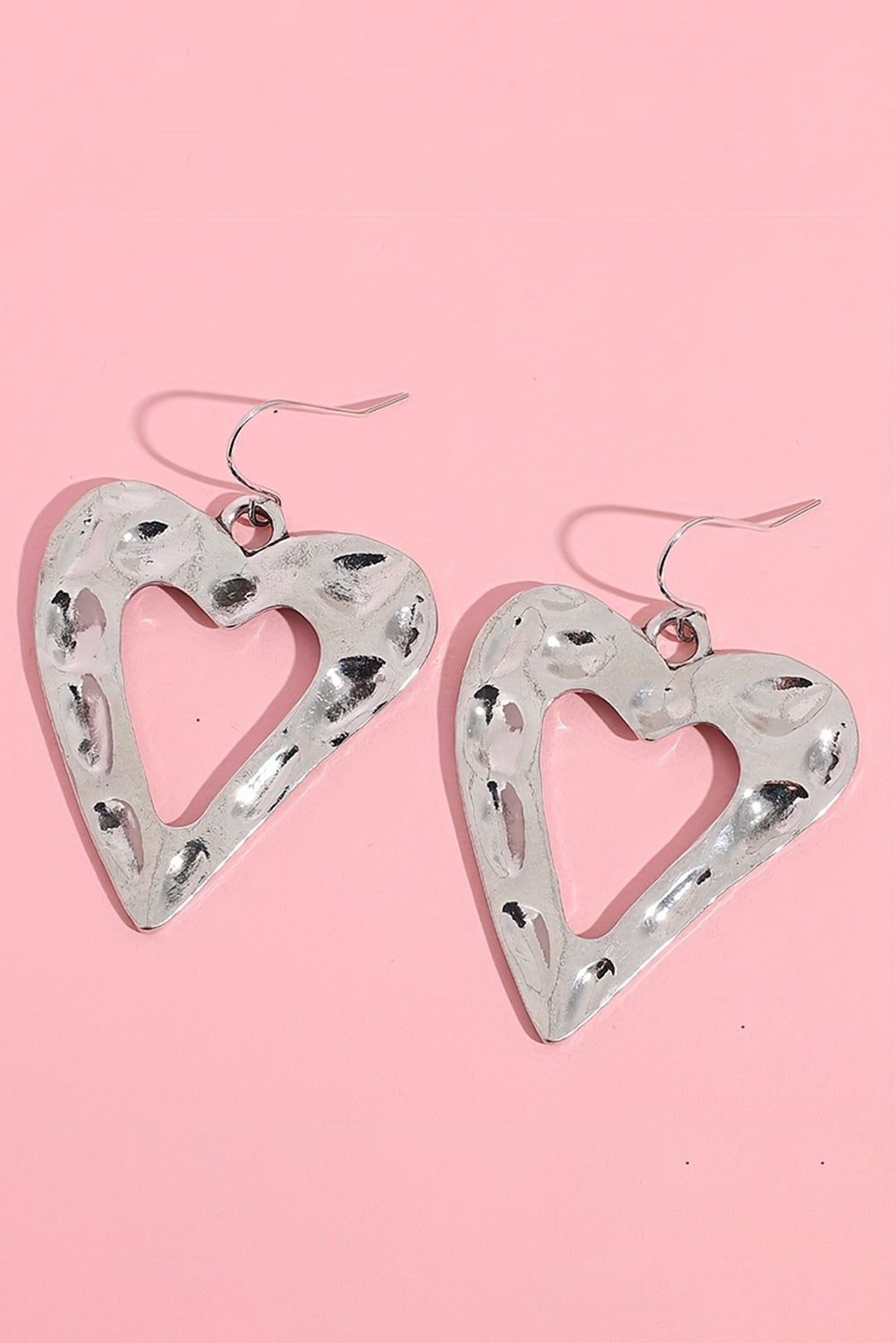 White Valentine Hollowed Heart Shape Earrings