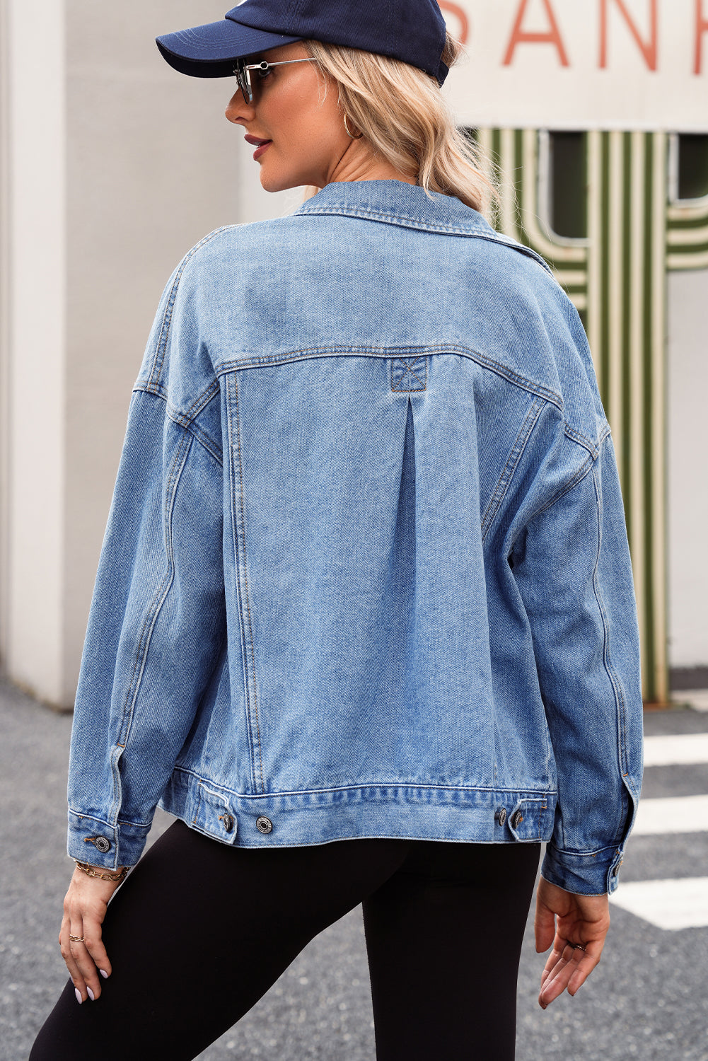 Wild Wind Washed Oversize Pocketed Denim Jacket